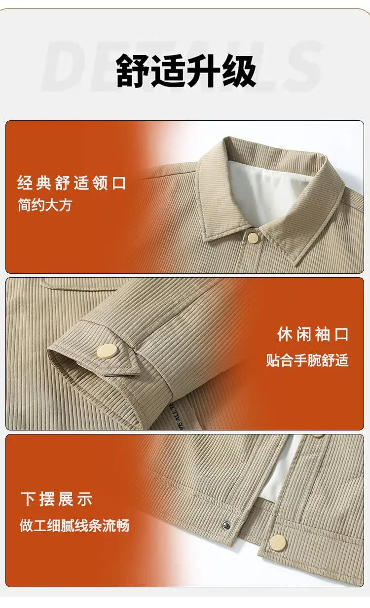 Men’s Striped Casual Work Jacket Autumn/Winter