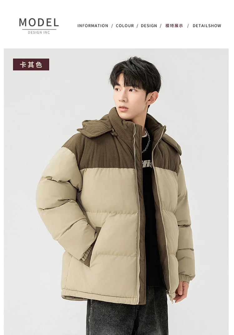 Autumn /Winter Men Outdoor Removable Hooded Windbreak Jacket Coats Men Warm Outwear Casual Fashion Solid Parkas Jacket Male Tops