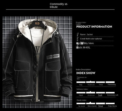 Men’s Hooded Waterproof Jacket Spring Autumn