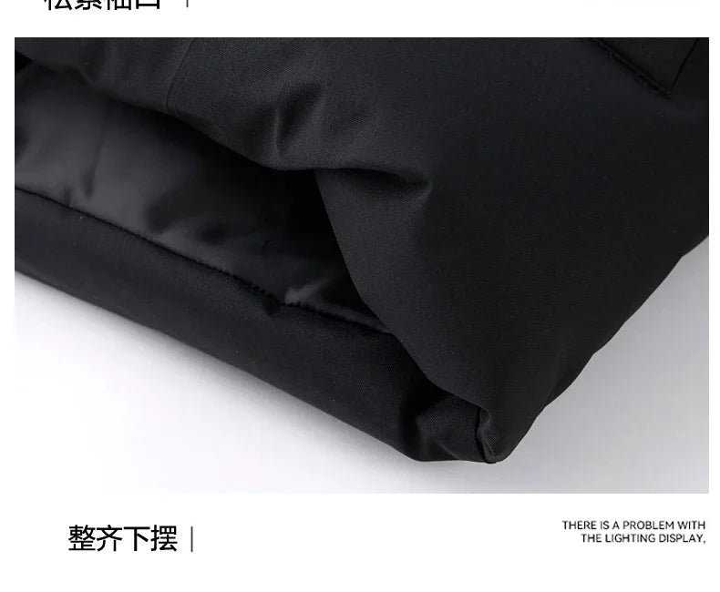 Male Solid Color Stand Collar Cotton Jacket Men Windproof Winter Thick Warm Parka Coat Men's Cotton Coat Thick Mens Warm Clothes