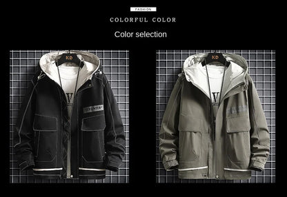 Men’s Hooded Waterproof Jacket Spring Autumn