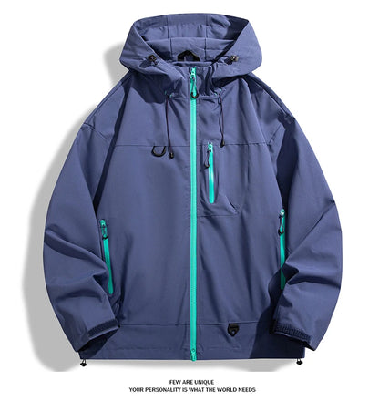 JNLN Unisex Waterproof Windbreaker Outdoor Sport Windproof Single-Layer Jacket Men Women Hiking Climbing Trekking Rain Coat