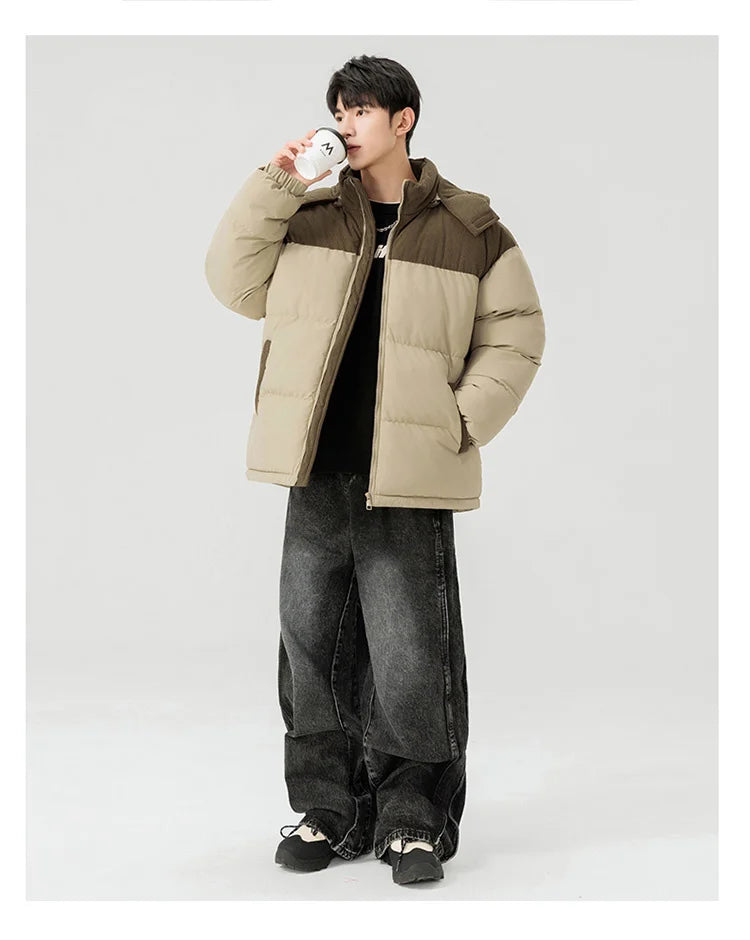 Autumn /Winter Men Outdoor Removable Hooded Windbreak Jacket Coats Men Warm Outwear Casual Fashion Solid Parkas Jacket Male Tops