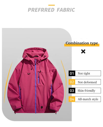 JNLN Unisex Waterproof Windbreaker Outdoor Sport Windproof Single-Layer Jacket Men Women Hiking Climbing Trekking Rain Coat