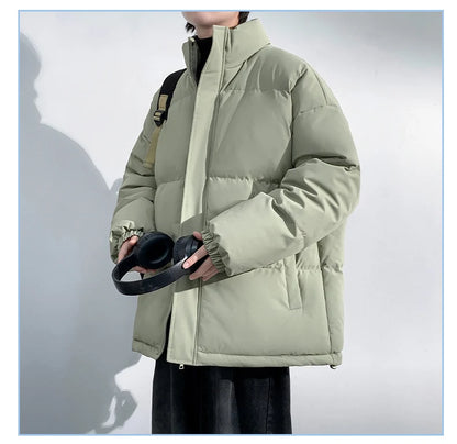 5 Colors Winter Warm Men's Puffer Jacket Loose Couple Outdoor Coat Thick Parkas Zipper Stand Collar Male Padded Down Outwear