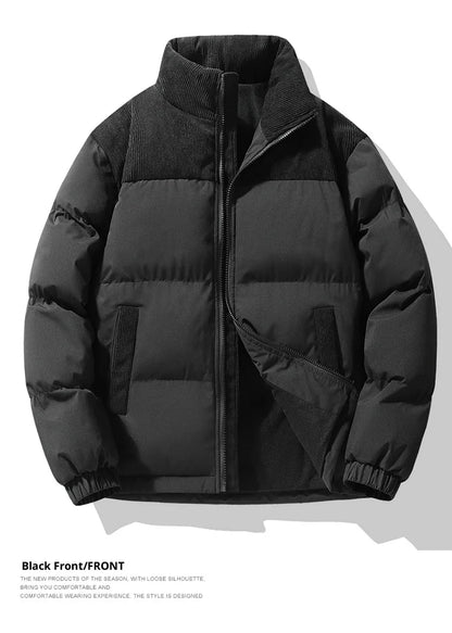 Men's Winter Thickened Warm Cotton Jacket - Casual Youth Fashion Coat