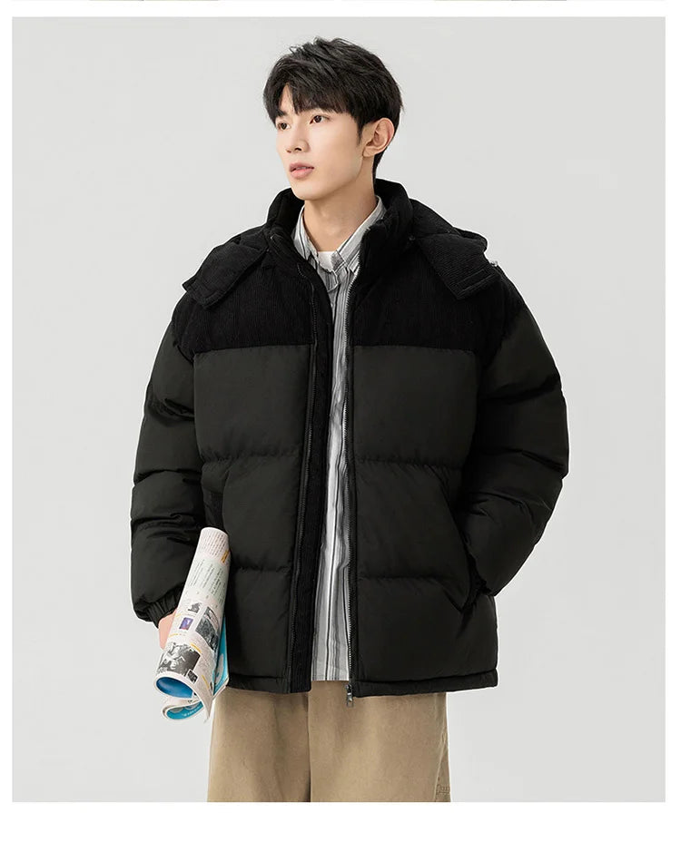 Autumn /Winter Men Outdoor Removable Hooded Windbreak Jacket Coats Men Warm Outwear Casual Fashion Solid Parkas Jacket Male Tops