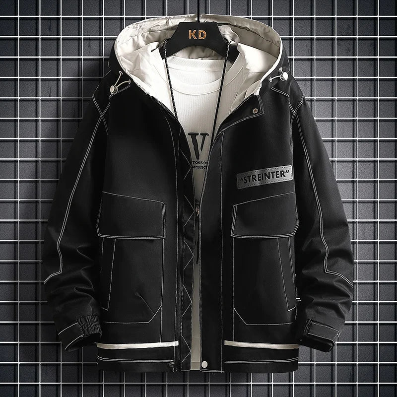 Men’s Hooded Waterproof Jacket Spring Autumn