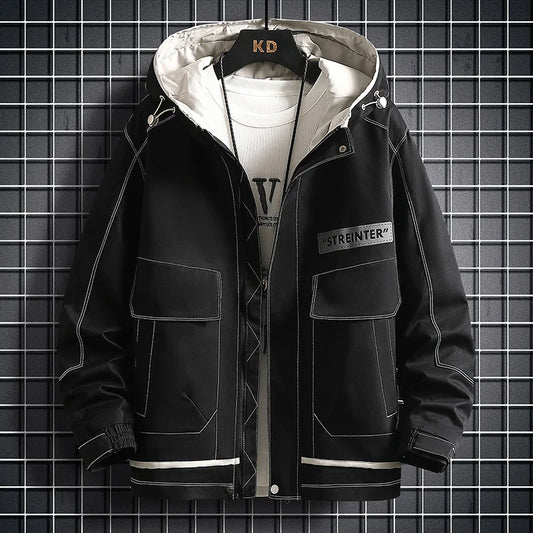 Men’s Hooded Waterproof Jacket Spring Autumn