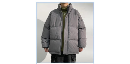 5 Colors Winter Warm Men's Puffer Jacket Loose Couple Outdoor Coat Thick Parkas Zipper Stand Collar Male Padded Down Outwear