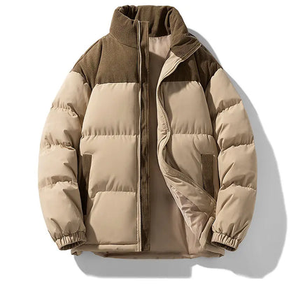Latest Men Winter Thickened Warm Color Block Puffer Jacket Fashion Casual Male Parka New Arrival Trendy Mens Puffer Coat
