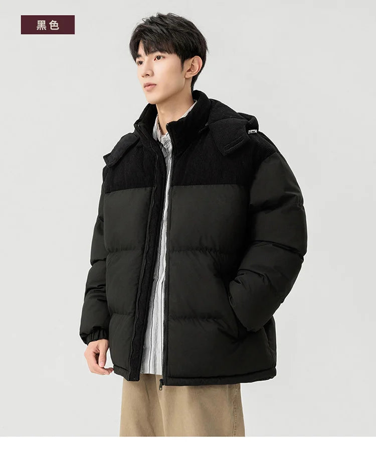 Autumn /Winter Men Outdoor Removable Hooded Windbreak Jacket Coats Men Warm Outwear Casual Fashion Solid Parkas Jacket Male Tops