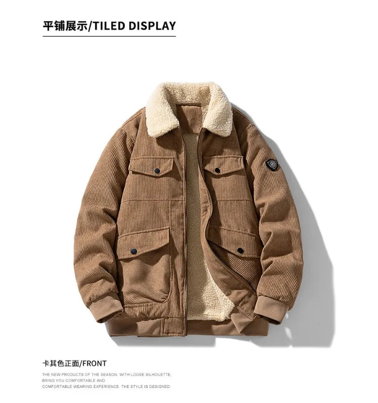 Men’s Corduroy Collar Jacket Winter