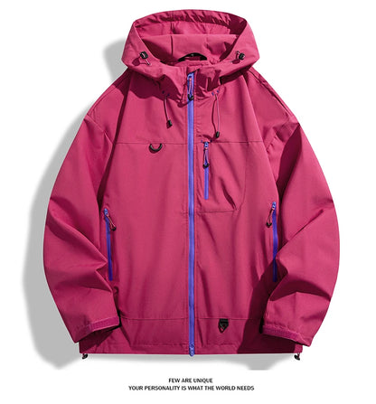 JNLN Unisex Waterproof Windbreaker Outdoor Sport Windproof Single-Layer Jacket Men Women Hiking Climbing Trekking Rain Coat