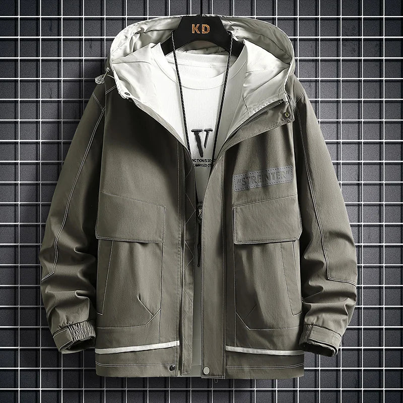 Men’s Hooded Waterproof Jacket Spring Autumn