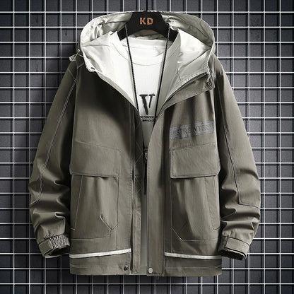 Men’s Hooded Waterproof Jacket Spring Autumn