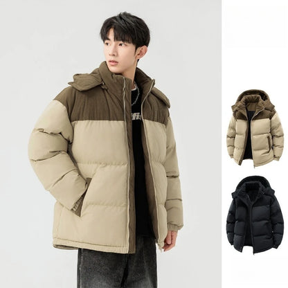 Autumn /Winter Men Outdoor Removable Hooded Windbreak Jacket Coats Men Warm Outwear Casual Fashion Solid Parkas Jacket Male Tops