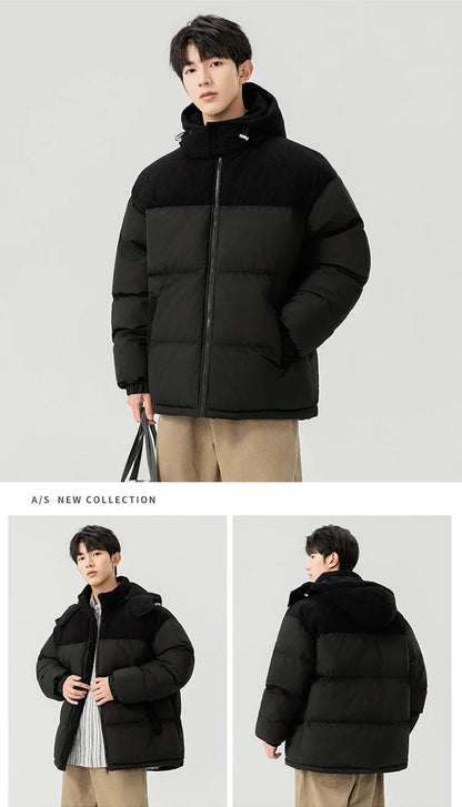 Autumn /Winter Men Outdoor Removable Hooded Windbreak Jacket Coats Men Warm Outwear Casual Fashion Solid Parkas Jacket Male Tops