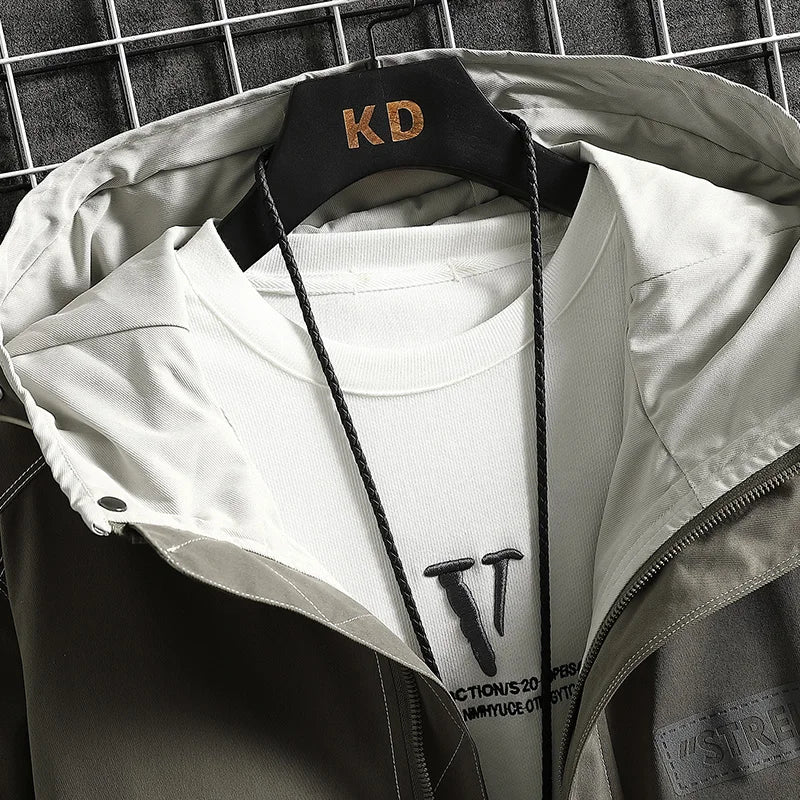 Men’s Hooded Waterproof Jacket Spring Autumn