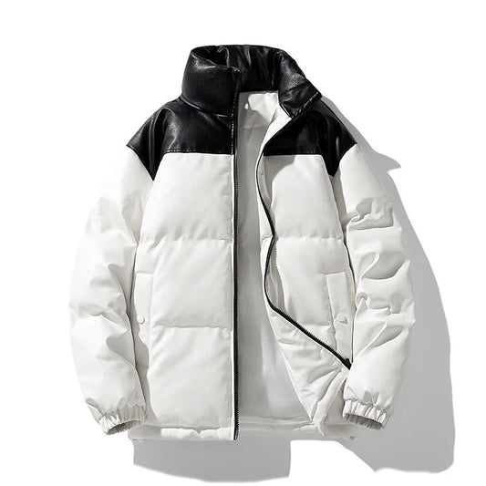 New Style Couple's Autumn-winter Short-sleeved Cotton Coat for Men, Long Collar, Warm Cotton Coat for Men Men's Jacket