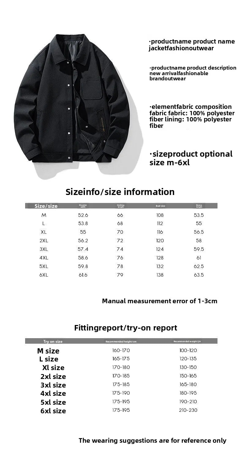 Men’s Striped Casual Work Jacket Autumn/Winter