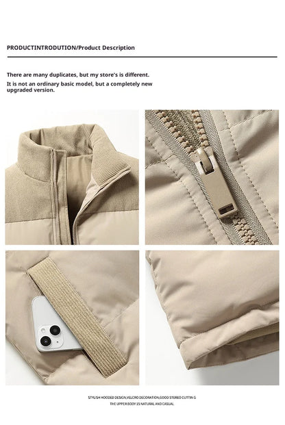 Men's Winter Thickened Warm Cotton Jacket - Casual Youth Fashion Coat