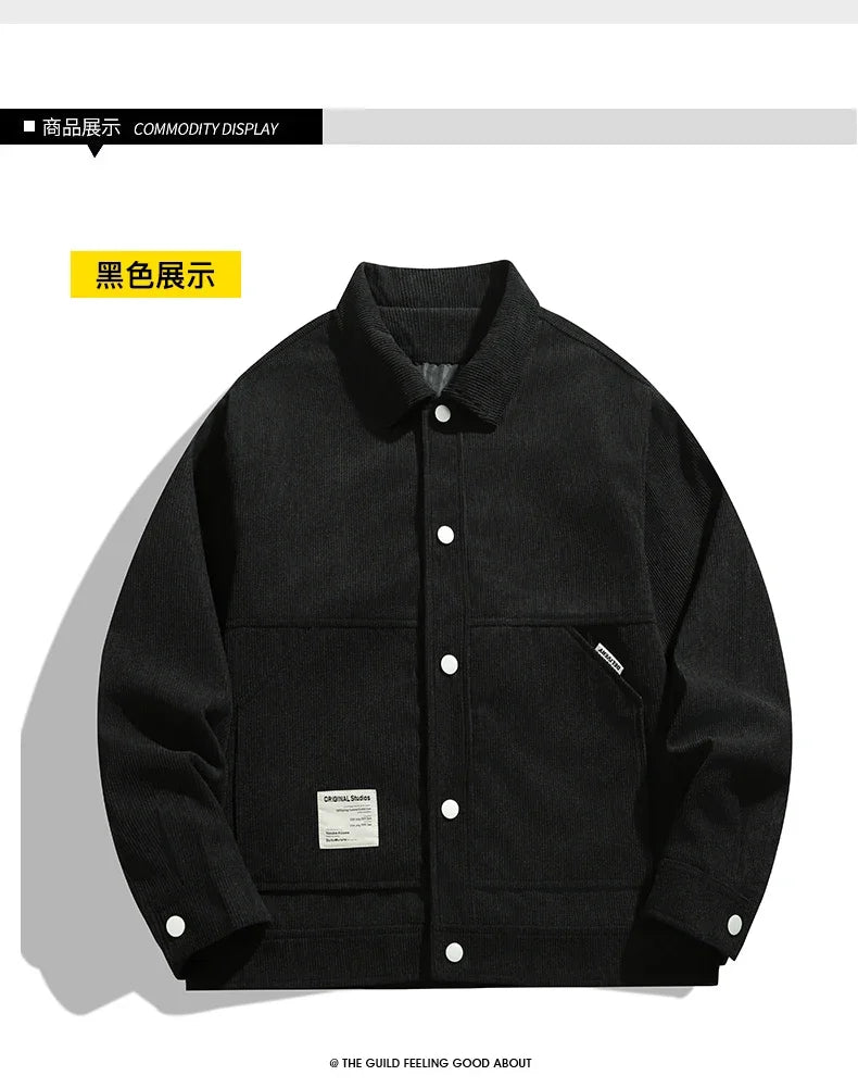 Men’s Corduroy Loose Casual Jacket Spring Autumn